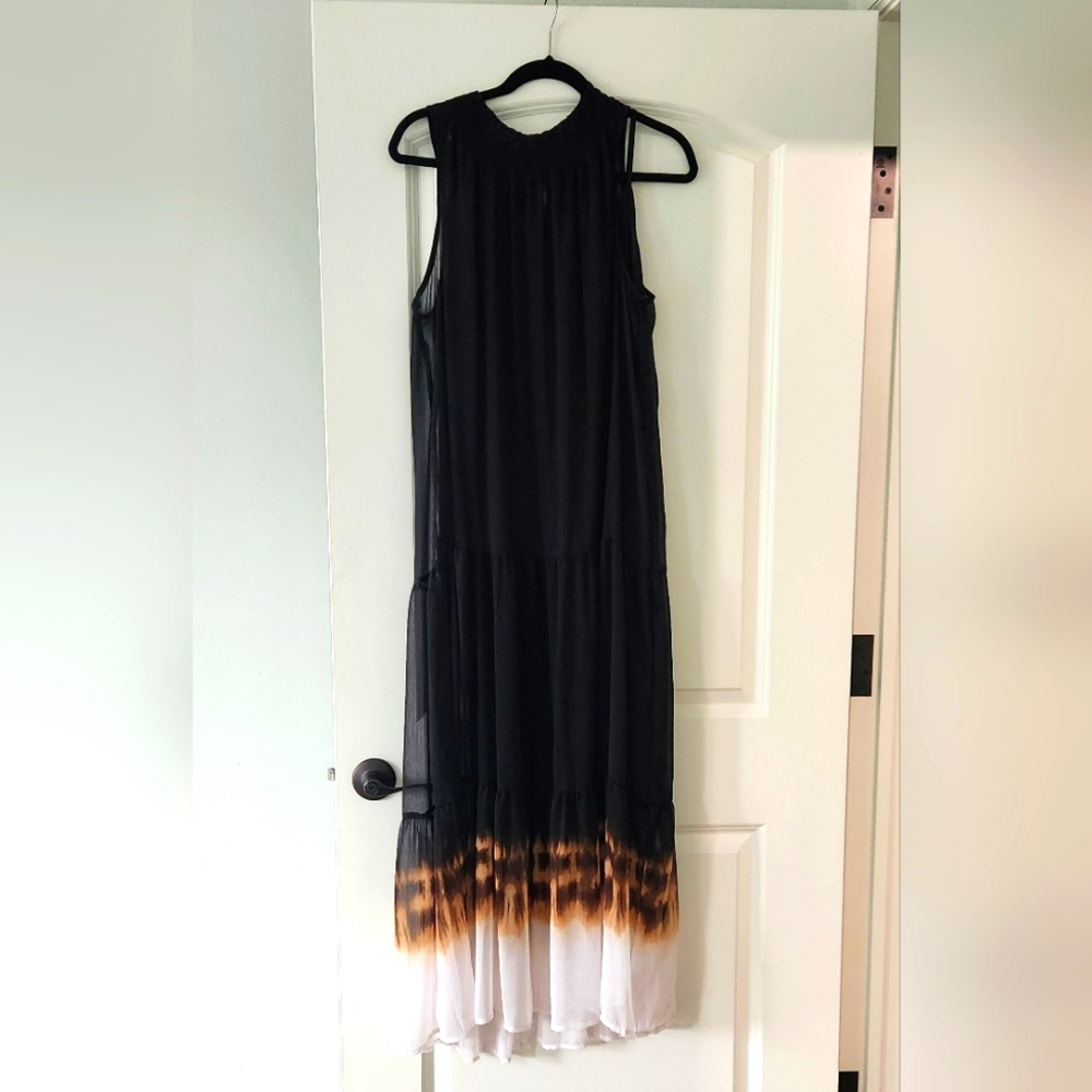Elegant Black and Brown Ombre Dress